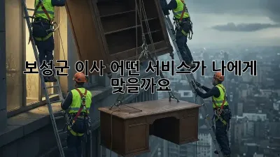 보성군 이사, 어떤 서비스가 나에게 맞을까요?