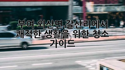 부여 외산면 갈산리에서 쾌적한 생활을 위한 청소 가이드