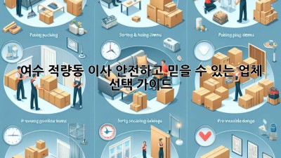 여수 적량동 이사, 안전하고 믿을 수 있는 업체 선택 가이드